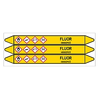 Značení potrubí, fluor,3 ks, 355 × 37 mm